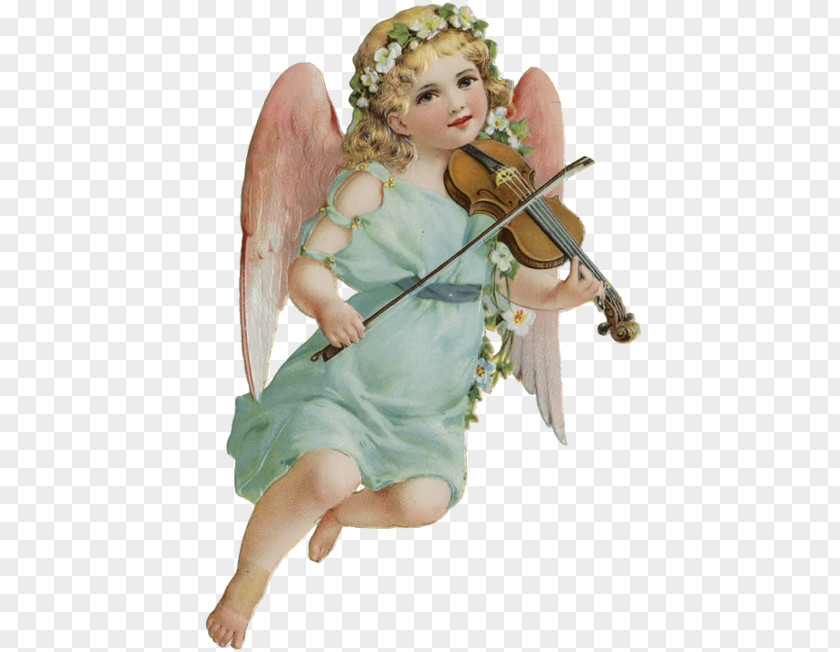 Vintage Cherub Violin Technique Angel PNG