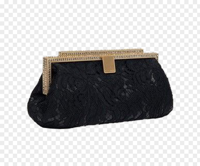 Black Wallet Leather Bag PNG