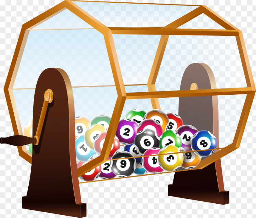Vector Glass Box Of Colored Balls Lottery Machine Illustration PNG