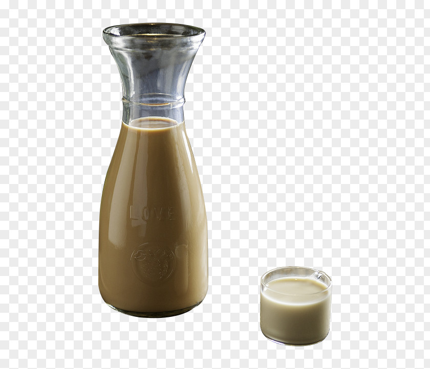 Bottled Hot Milk Tea And Small Cups Hong Kong-style Bottle PNG