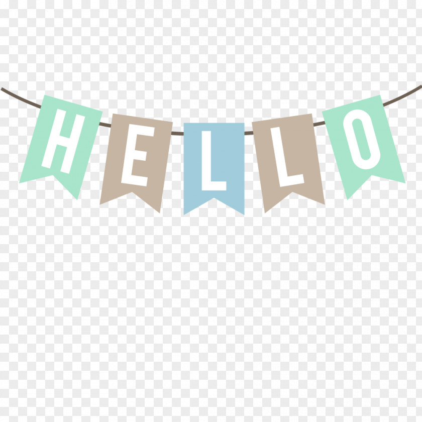 HELLO Color Banner Textile Bib PNG