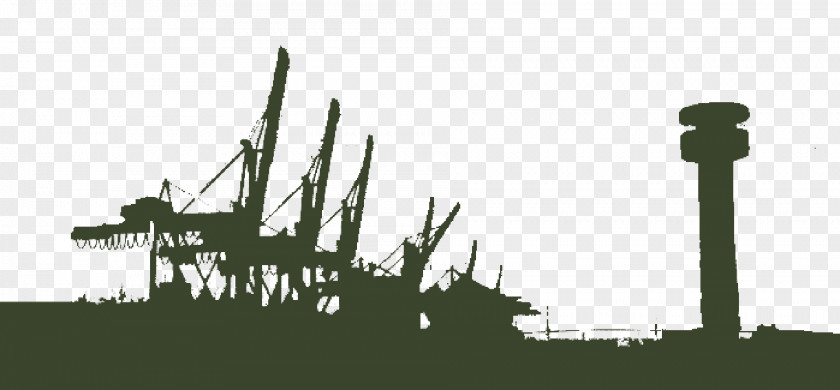 Silhouette Industry Skyline PNG