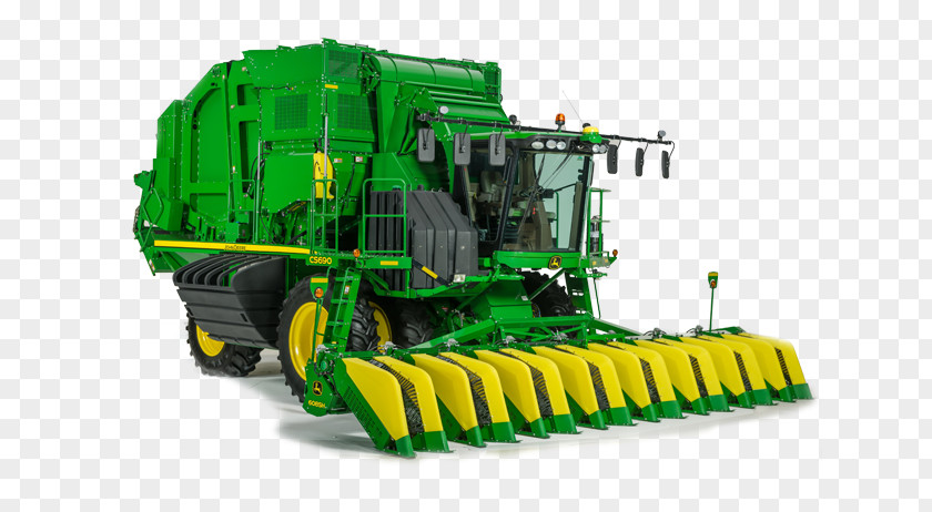 Tractor John Deere Agriculture Cotton Picker Heavy Machinery PNG