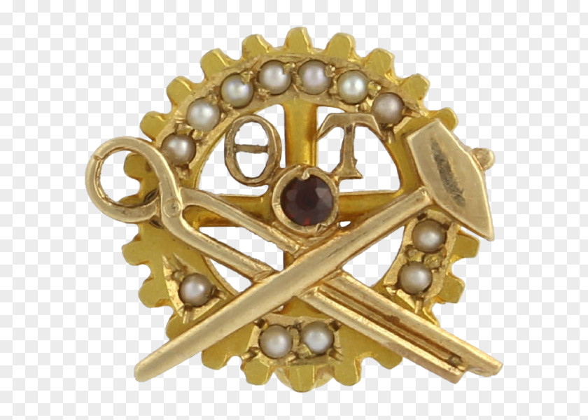 Theta Tau Brooch Fraternities And Sororities Honor Society Pledge Pin PNG