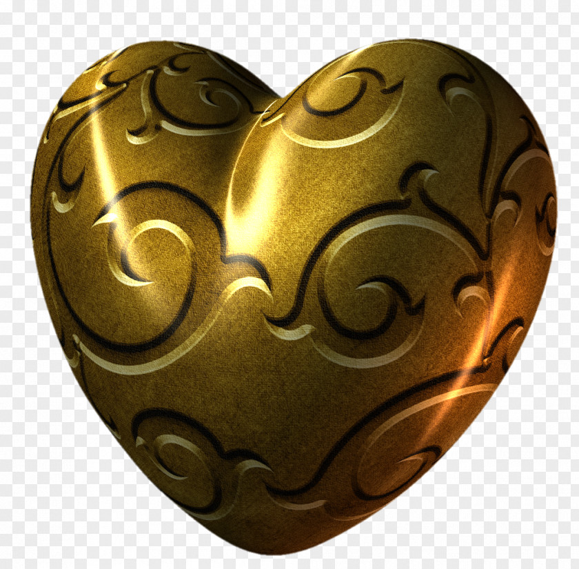 Coche Heart Gold Color Clip Art PNG
