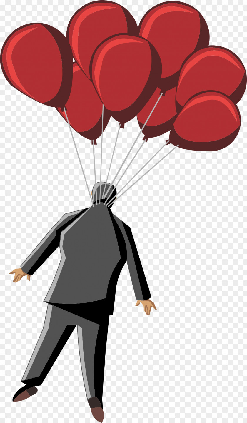 Flying Man Balloon Computer File PNG