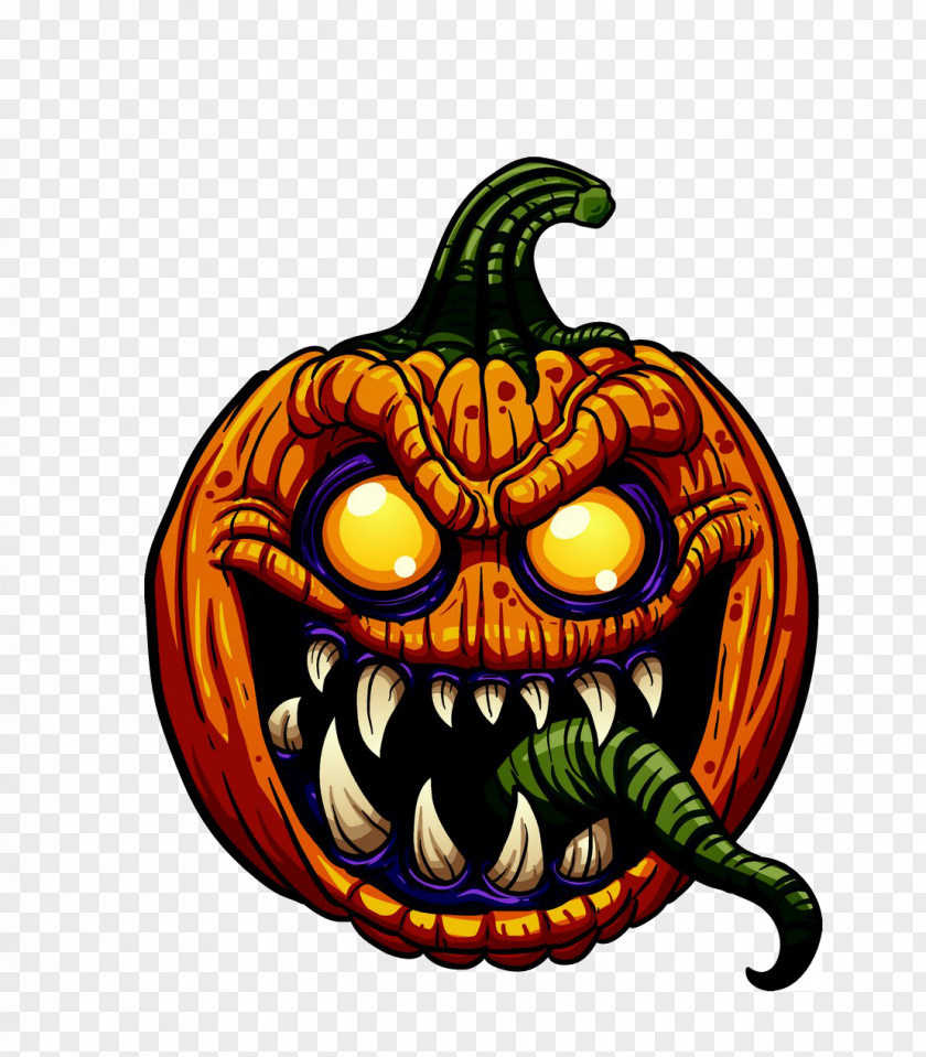 Pumpkin Monster Jack-o-lantern Illustration PNG