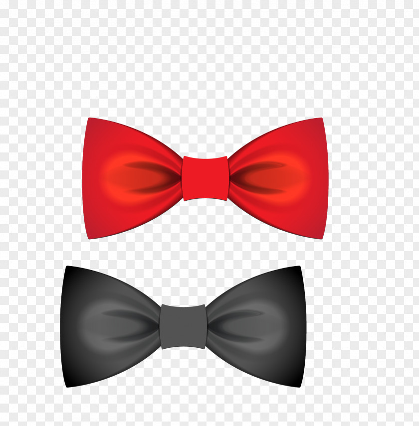 Vector Red Black Satin Bow Hairpin Tie Euclidean Atlas PNG