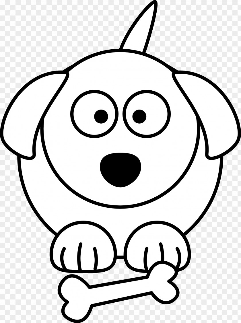 Black And White Cartoon Animals Dog Puppy Pet Sitting Clip Art PNG