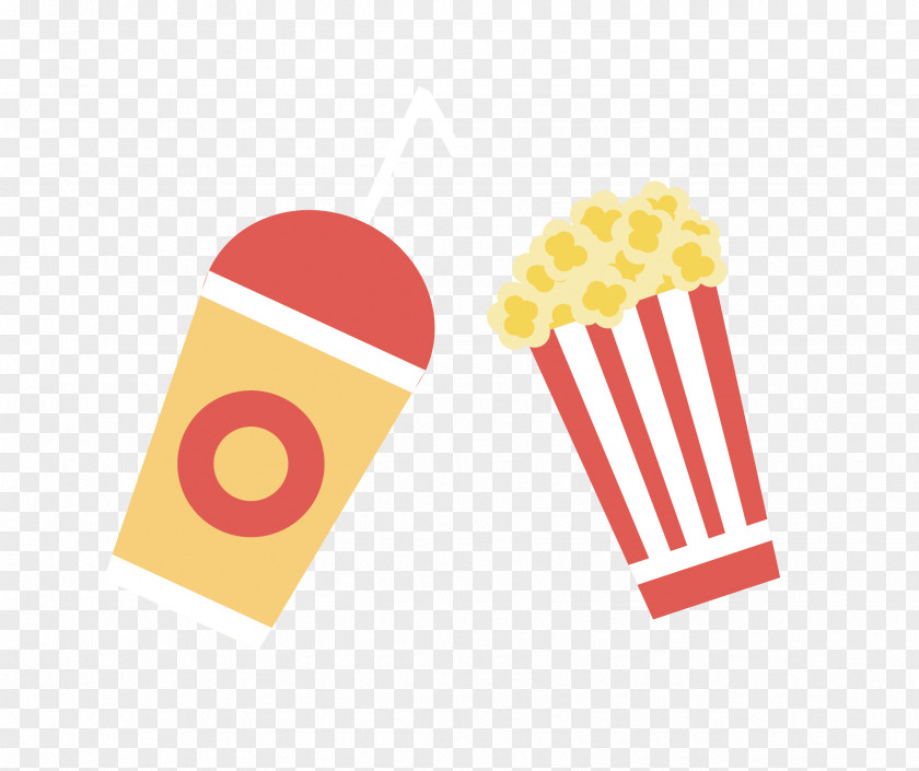 Drinks And Popcorn Vector Material Film Cinema PNG