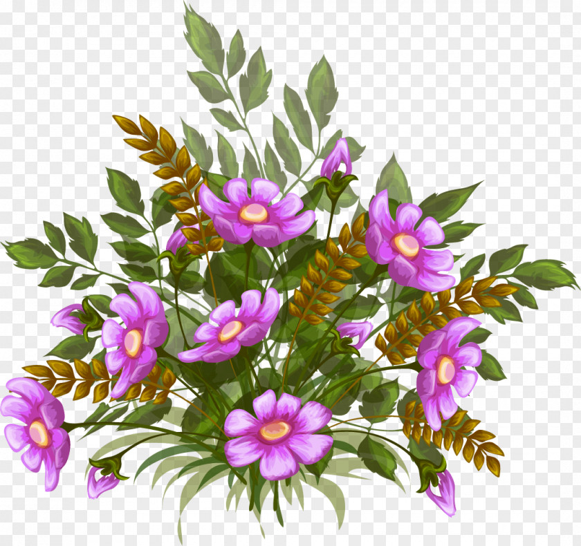 Boquet Border Floral Design Flower Image Vector Graphics PNG