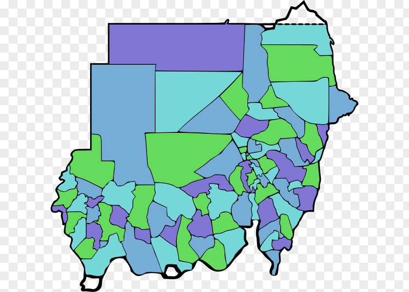 Color Map States Of Sudan Ad-Damazin Northern Subdivisions River Nile PNG