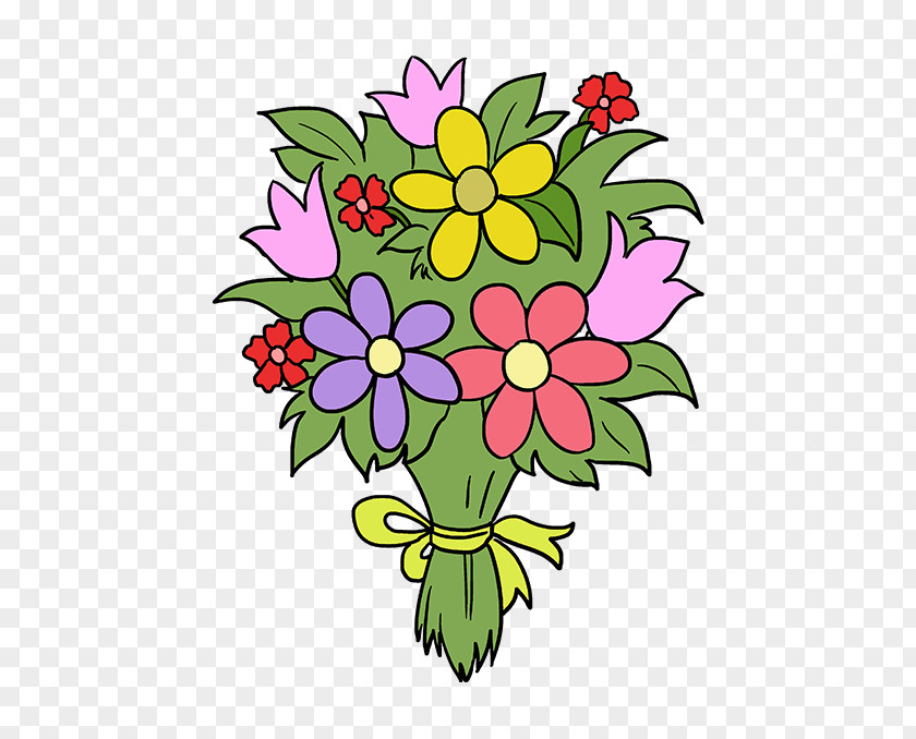 Flower Bouquet Drawing Tutorial How-to PNG