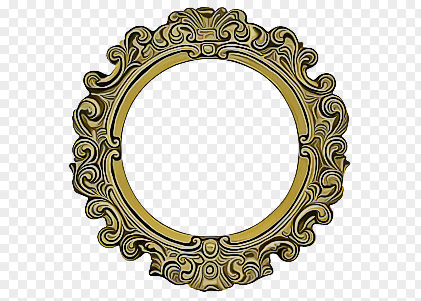 Metal Picture Frame Circle Background PNG