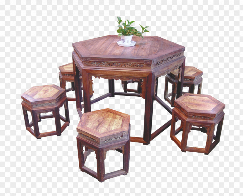 Retro Furniture Tables Table Hongmu Chair Stool PNG