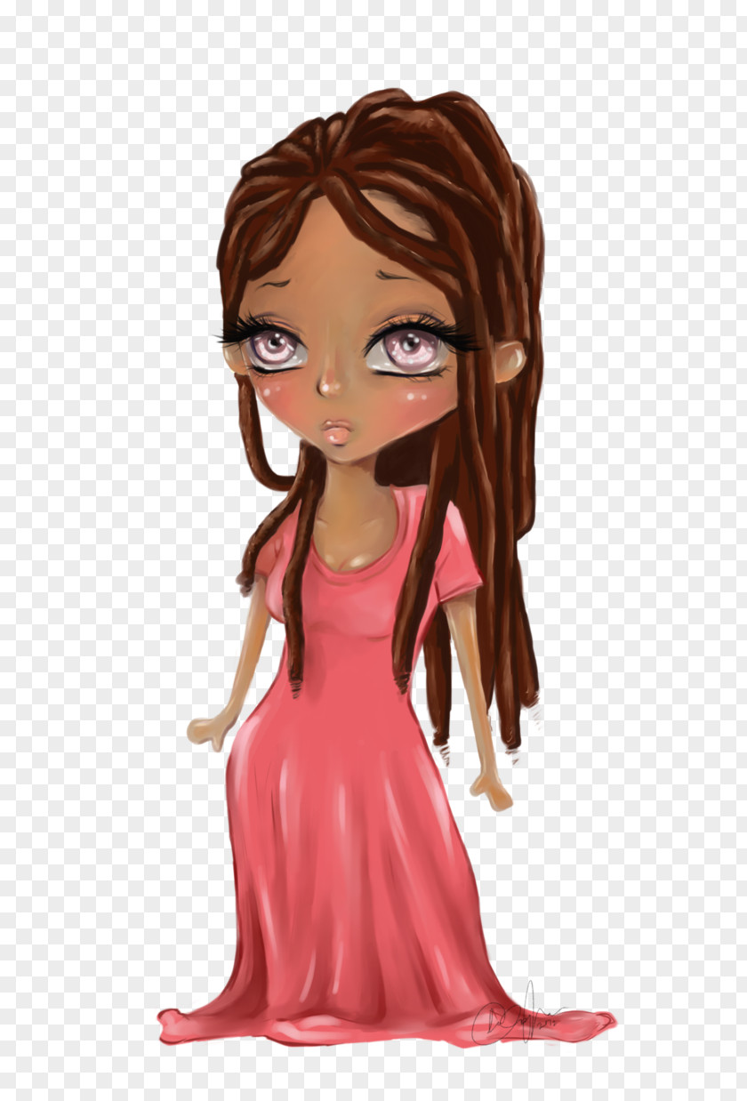 Oryantal Galbijjim Brown Hair Illustration Cartoon Character Figurine PNG