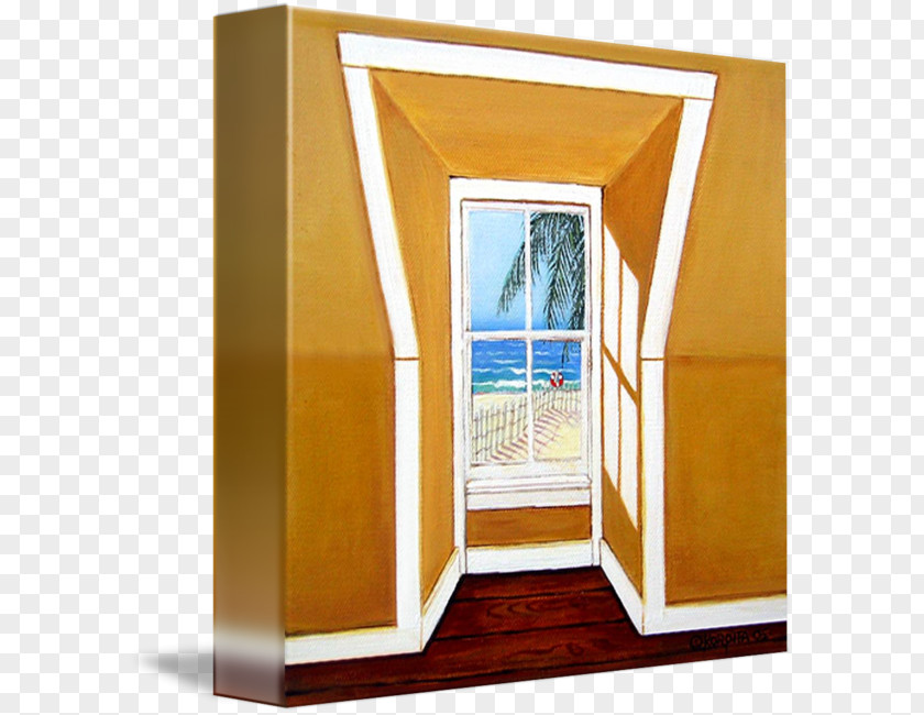 Sea Shore Window Gallery Wrap Beach Canvas PNG