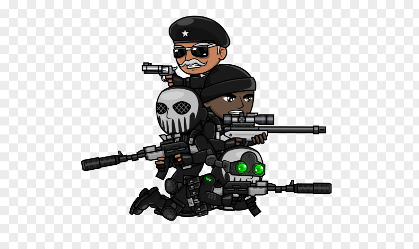 Swat SWAT Soldier Black Animation Sprite PNG
