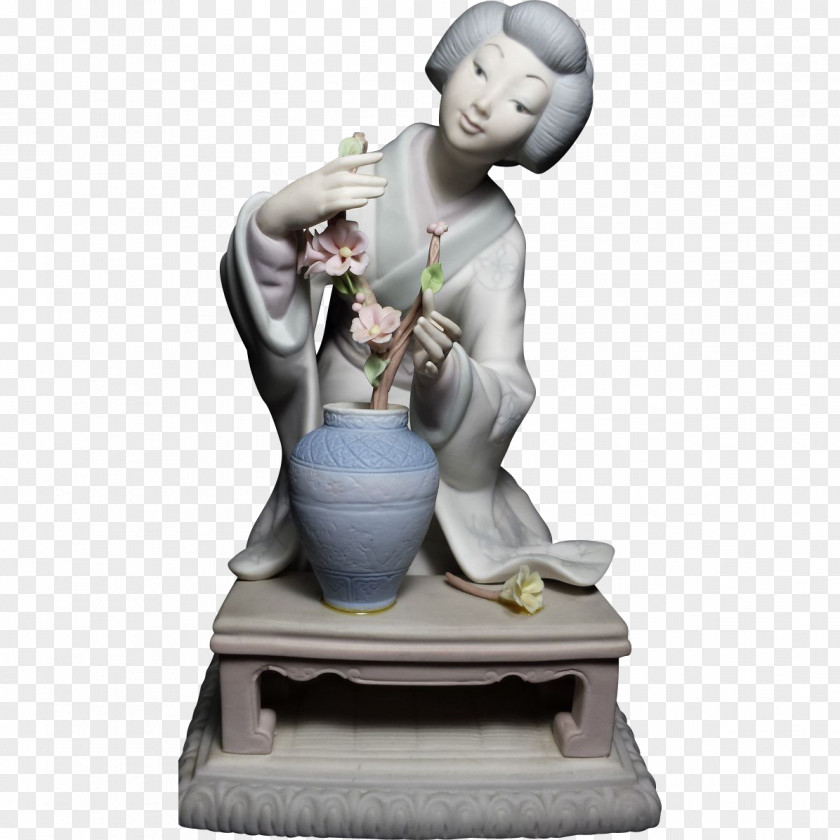 Geisha Sculpture Figurine Statue PNG