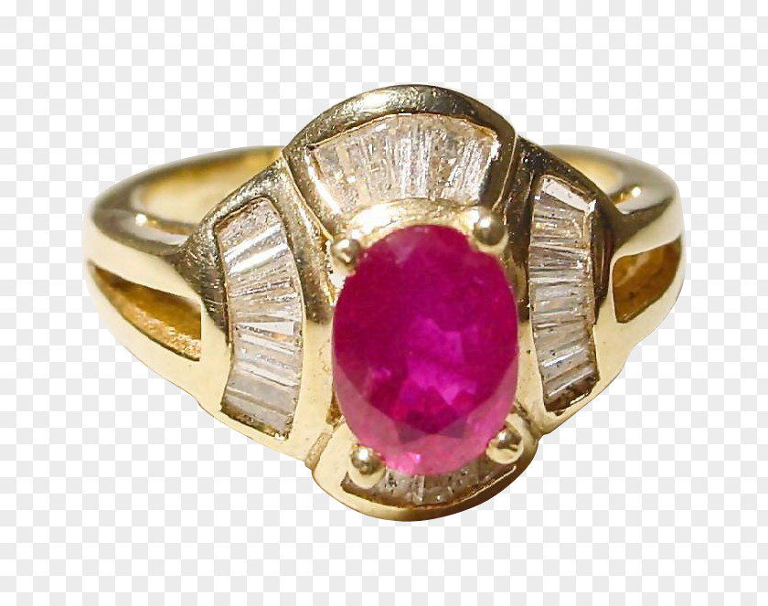 Ruby Engagement Ring Diamond Magenta PNG