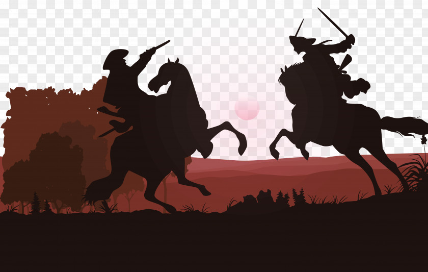 Knight Duel Horse Euclidean Vector Silhouette PNG