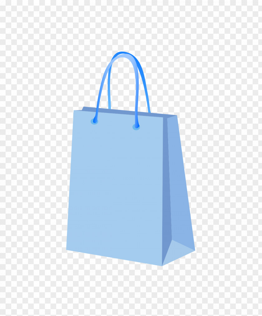 Vector Blue Paper Bag Flat Shopping PNG