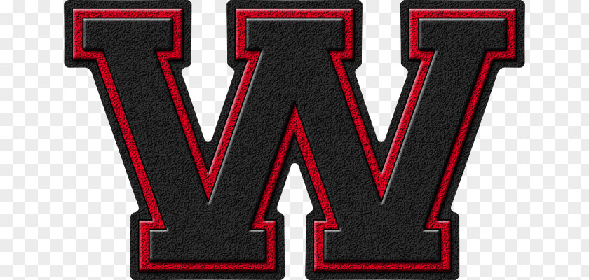 Red Cardinal Varsity Letter W Alphabet PNG