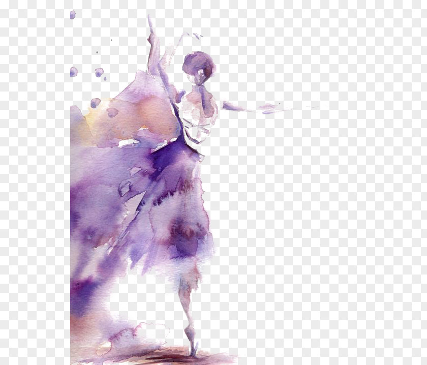 Watercolor Ballet Painting Dancer Art PNG
