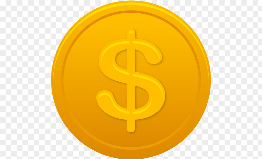 Coin Us Dollar Symbol Trademark Yellow PNG