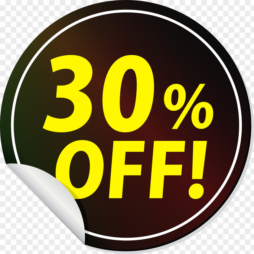 Discount Tag With 30% Off Label PNG
