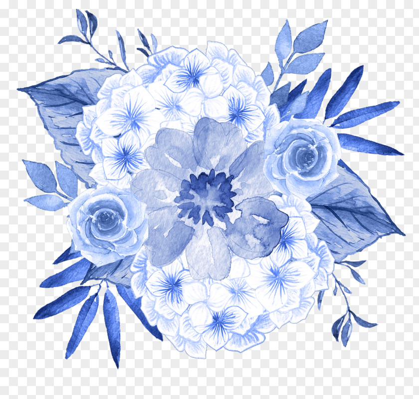 Flower Floral Design Blue Wedding Invitation Clip Art PNG