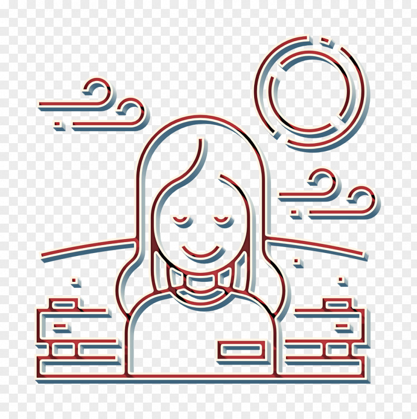 Smile Line Art Atmosphere Icon Calm Casual PNG