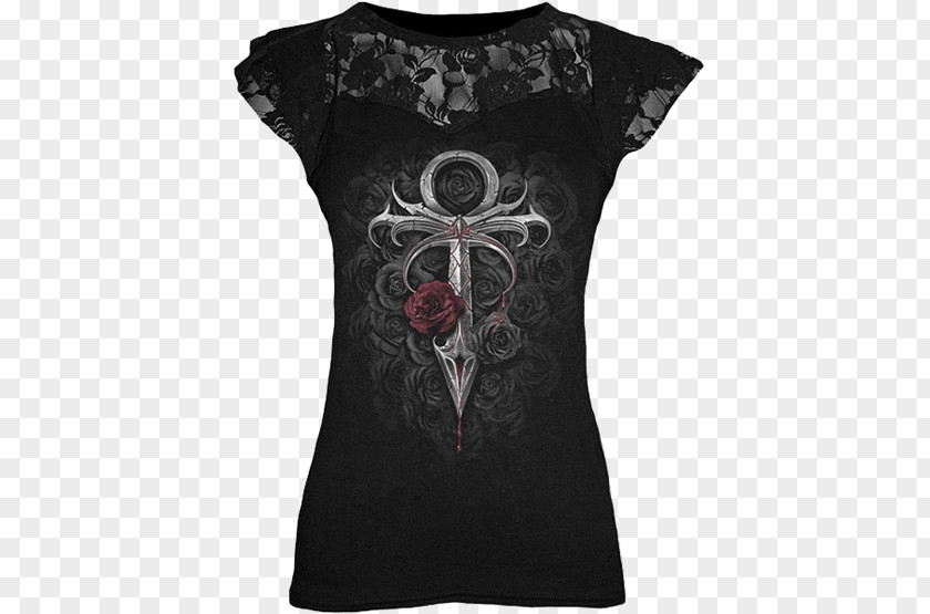 T-shirt Gothic Fashion Clothing Sizes Lace PNG