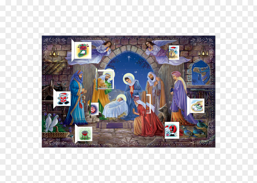 Advent Calendars Art Mural Toy Nativity Scene PNG