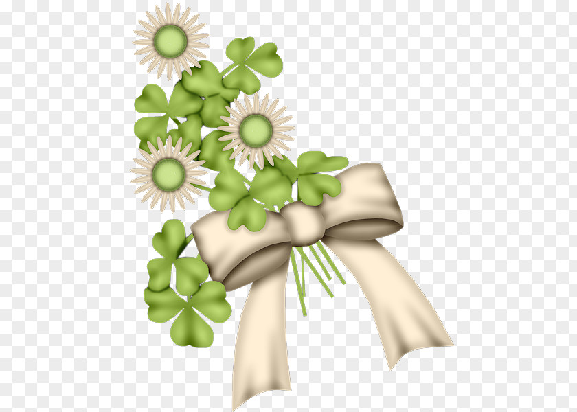 Daisy Clover Bow Paper Flower Floral Design PNG