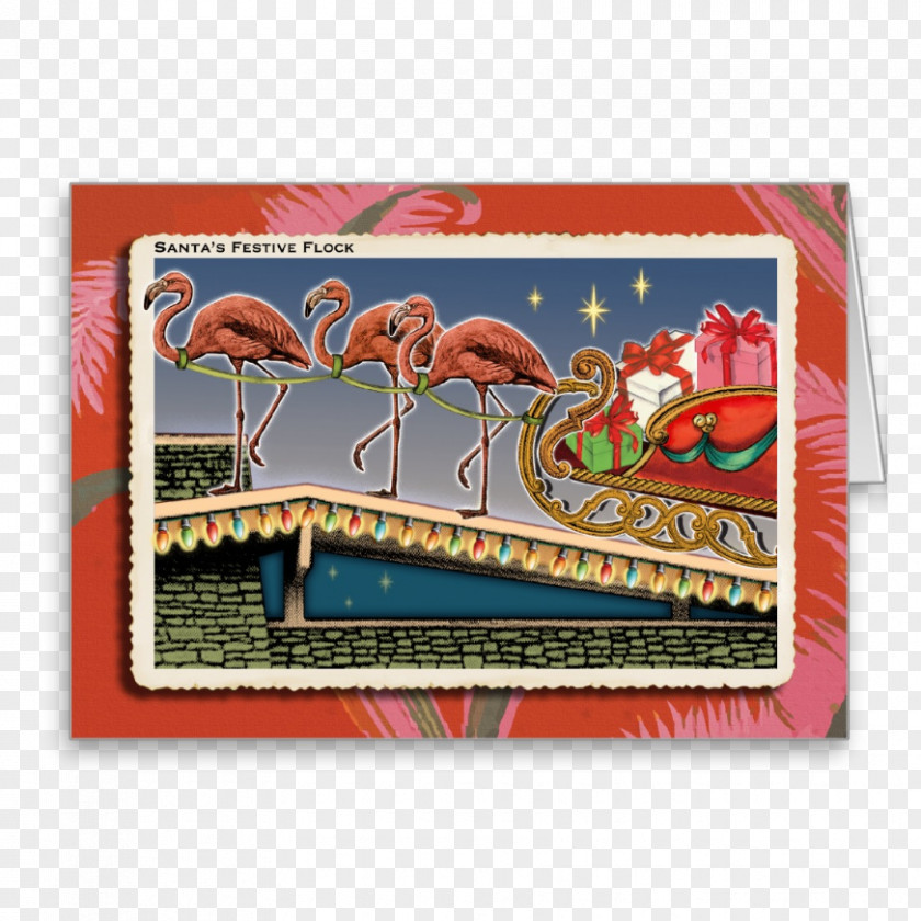 Flamingos Greeting & Note Cards Christmas Card Holiday Greetings Reindeer PNG