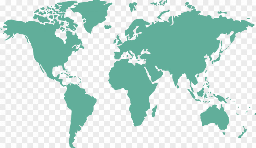 Vector Green World Map Globe PNG