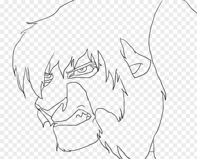 Angry Wolf Face Nala Simba Scar Kovu Line Art PNG