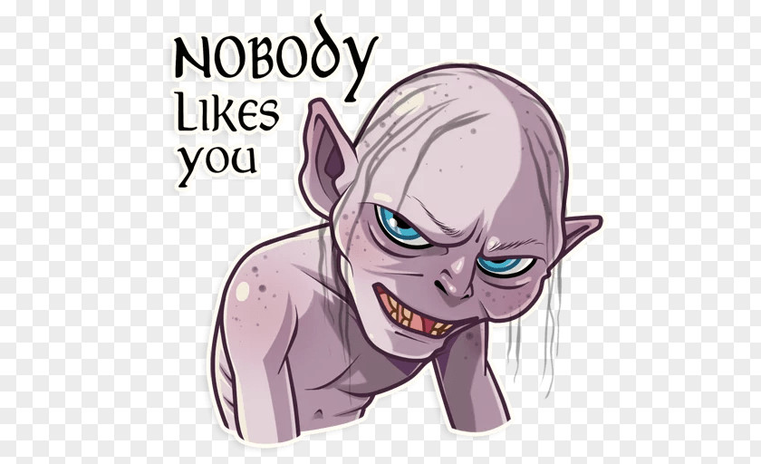 Cartoon Gollum Sticker Telegram Character Frodo Baggins PNG