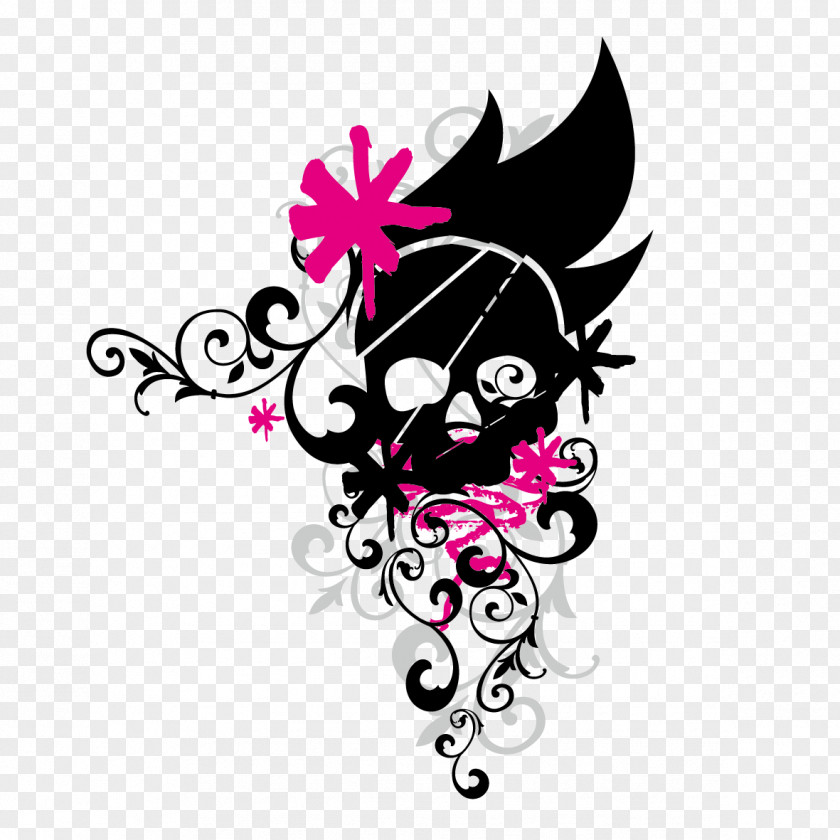 Creative Ghost Festival Skull Euclidean Vector Flower Illustration PNG