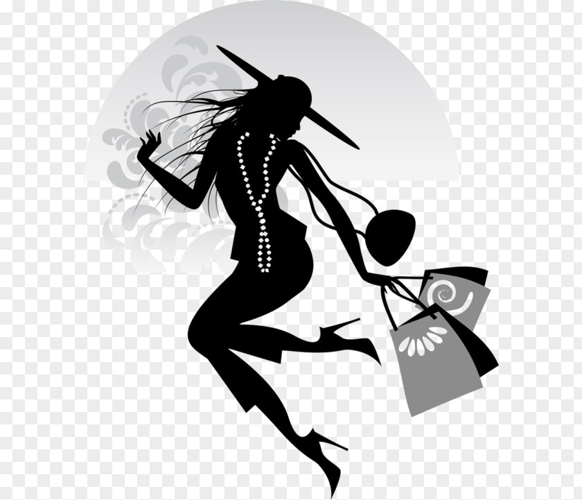 Silhouette Woman Online Shopping Fashion PNG