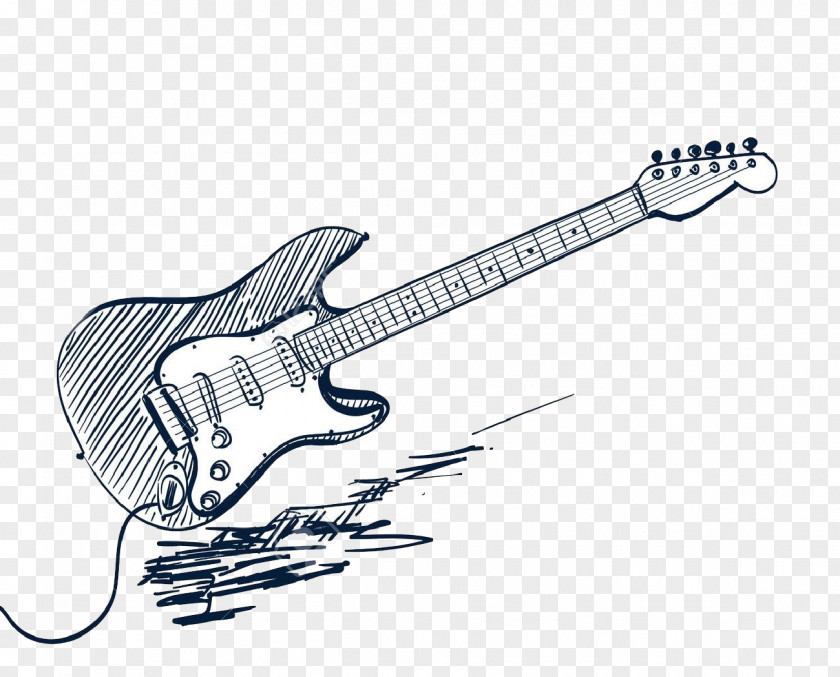 Electric Guitar Drawing Sketch Vector Graphics PNG