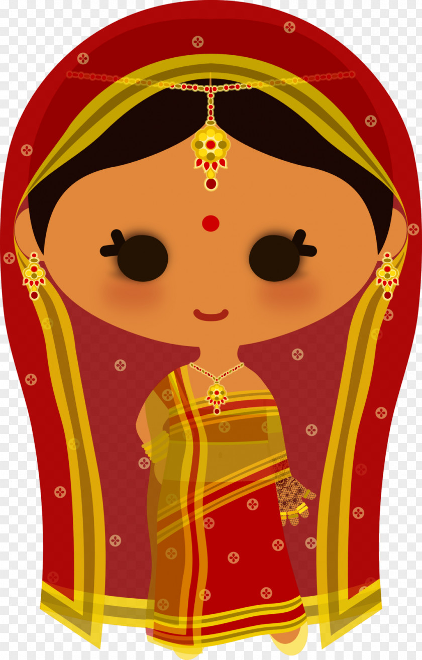 Indian Bride Wedding Baraat Art PNG