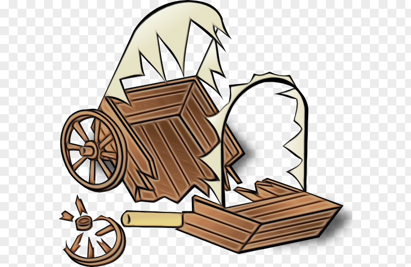 Oxcart Line Art Clip Vehicle Wagon Woodworking Cart PNG