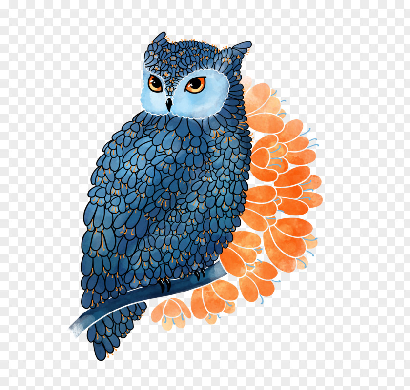 Watercolor Owl Bird Of Prey Beak Feather PNG