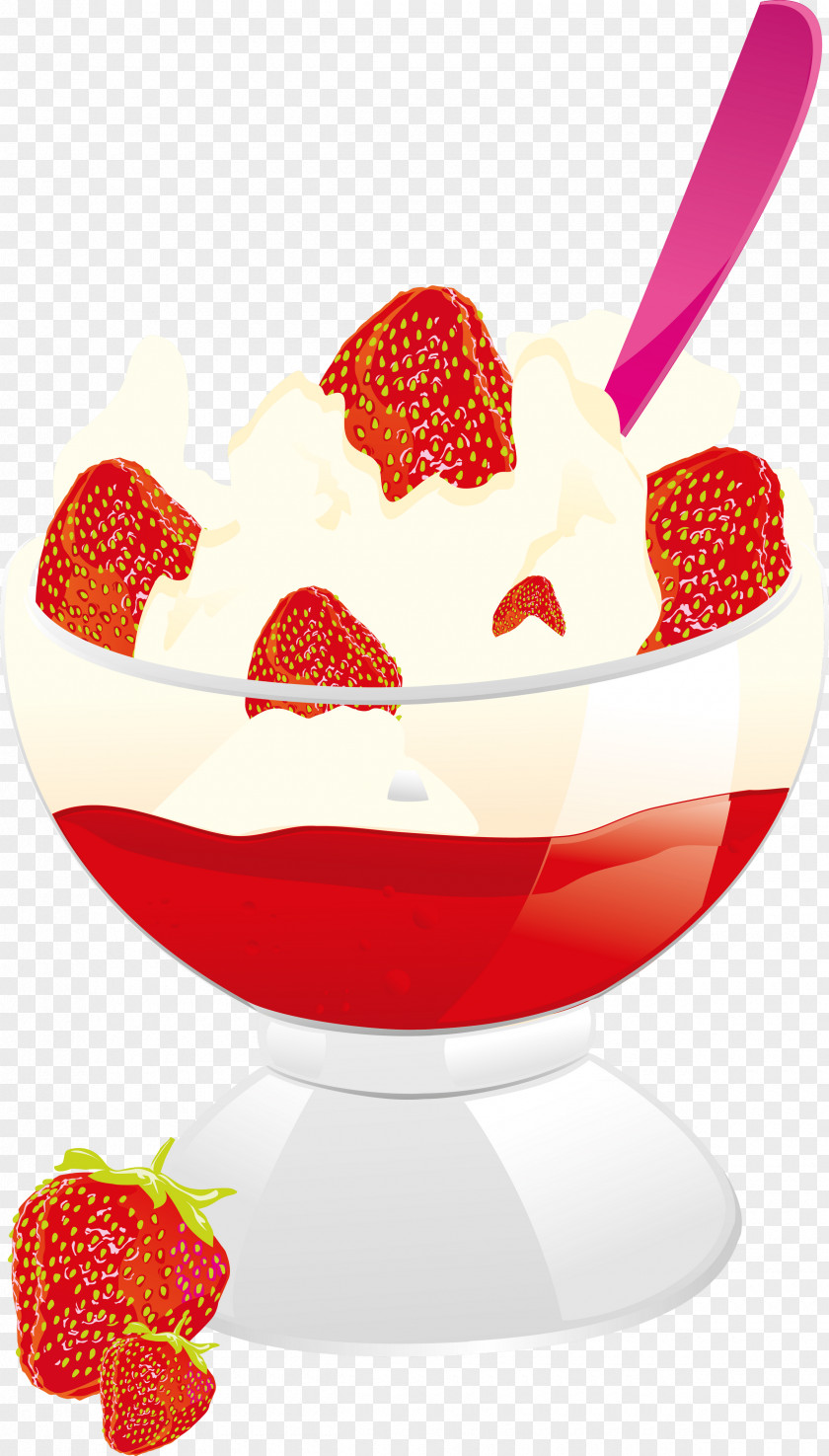 ICECREAM Strawberry Ice Cream Frozen Yogurt Waffle PNG