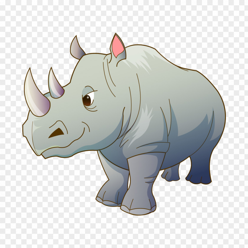 Angry Rhino Rhinoceros Cartoon Image Clip Art PNG