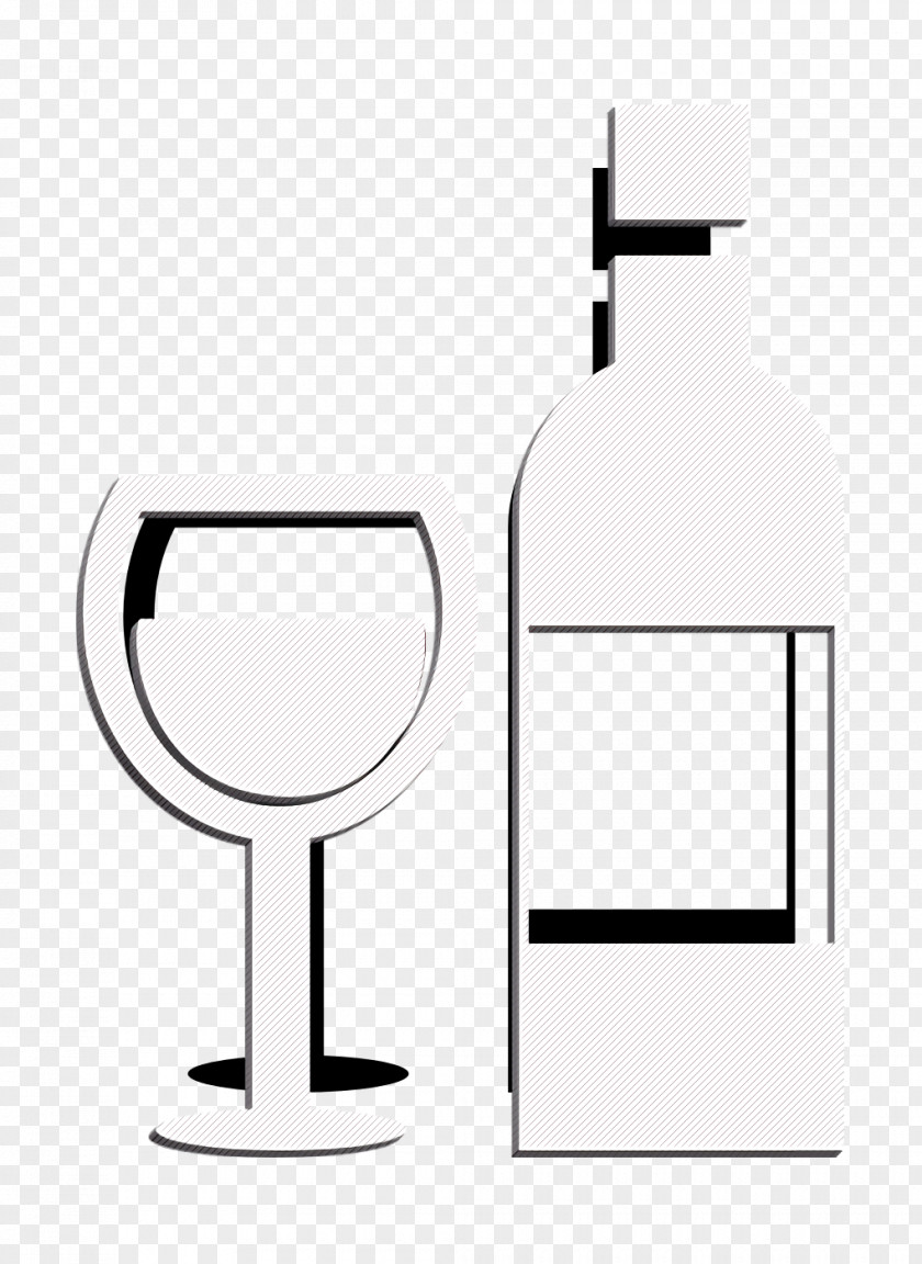 Food Icon Cup And Wine Bottle PNG