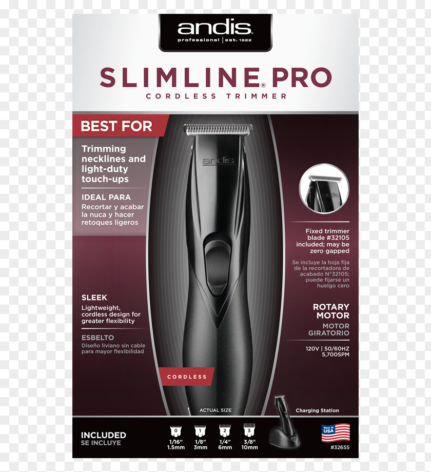 Hair Trimmer Clipper Andis Slimline Pro 32400 32655 Barber PNG