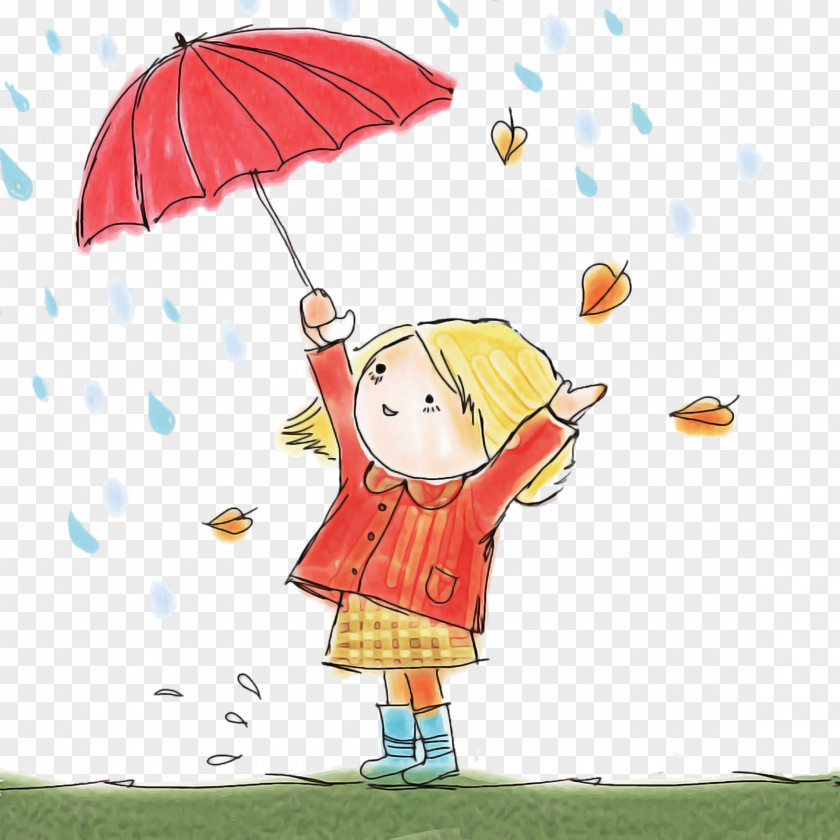 Happy Child Art Umbrella Cartoon PNG